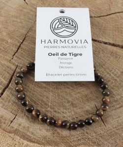 Bracelet Oeil de Tigre perles 6mm